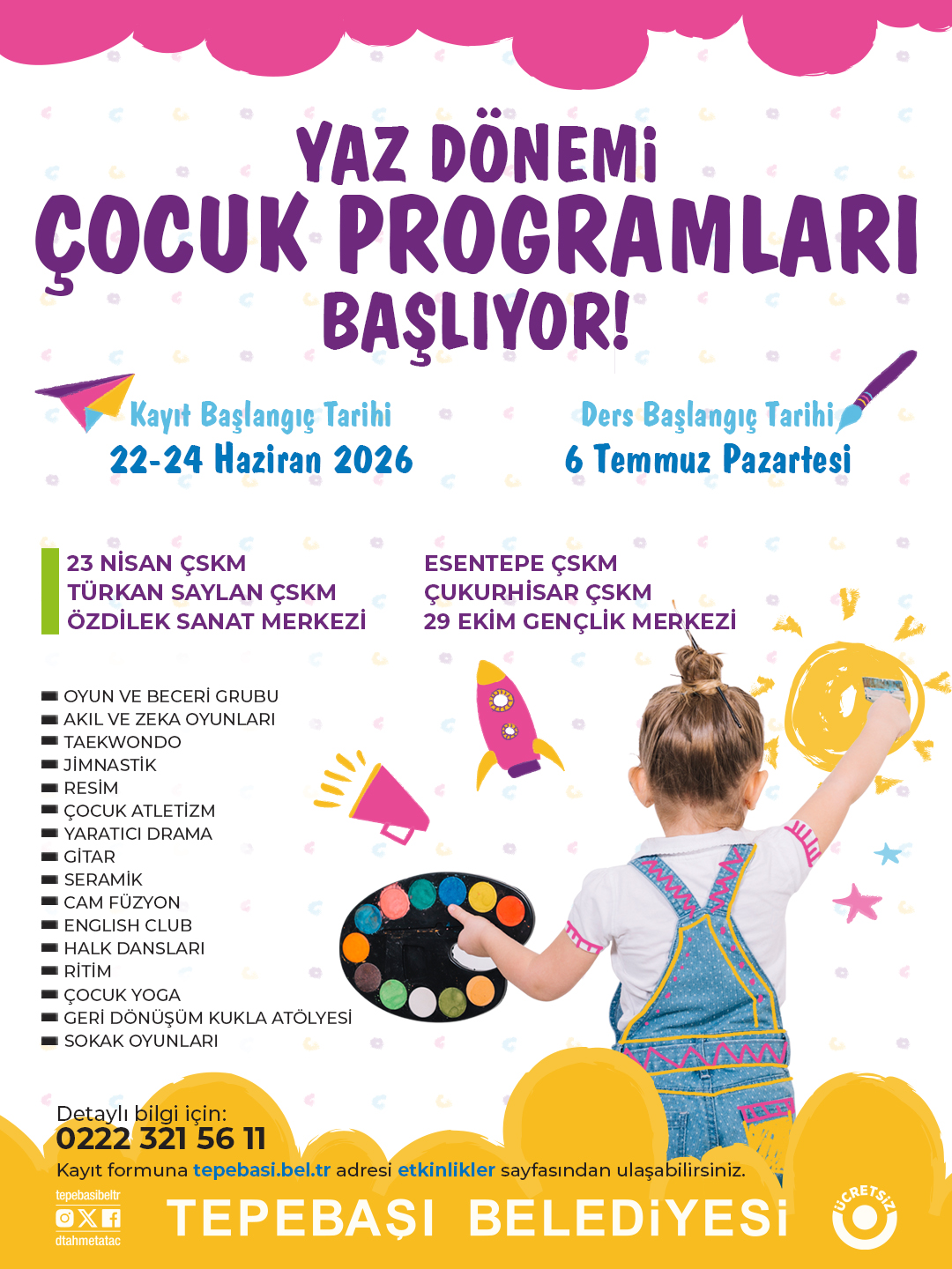 YAZ DÖNEMİ ÇOCUK PROGRAMLARI BAŞLIYOR