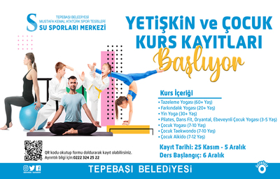 SU SPORLARI MERKEZİ'NDE YETİŞKİN VE ÇOCUK KURS KAYITLARI BAŞLIYOR